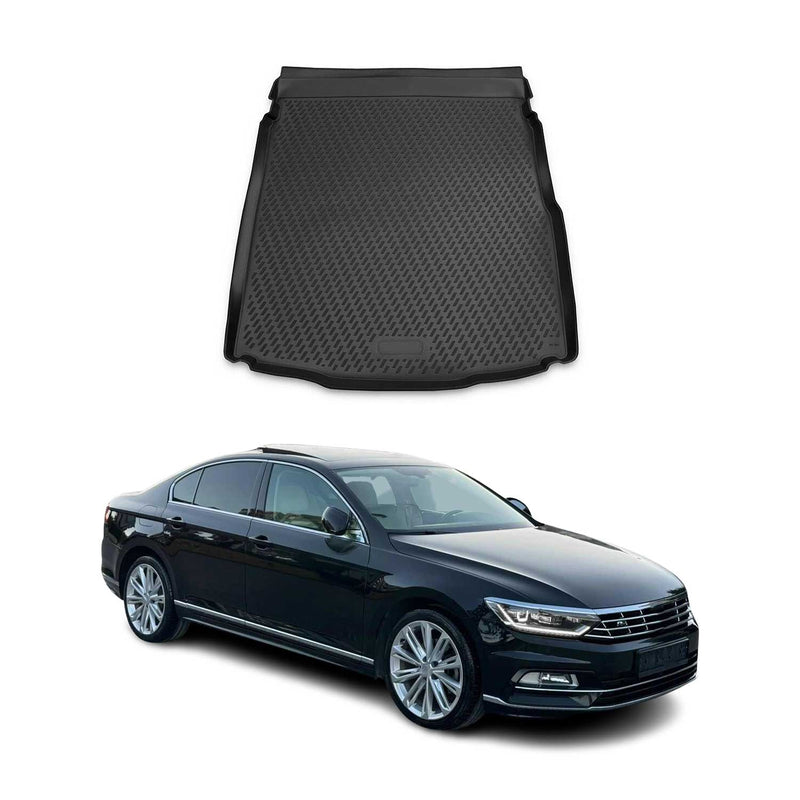 Kofferraummatte Kofferraumwanne für VW Passat B8 3G2 2015-2021 Gummi TPE Schwarz