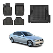 OMAC Fußmatten & Kofferraumwanne Set für BMW 3er E91 Touring 2005-2012 RWD