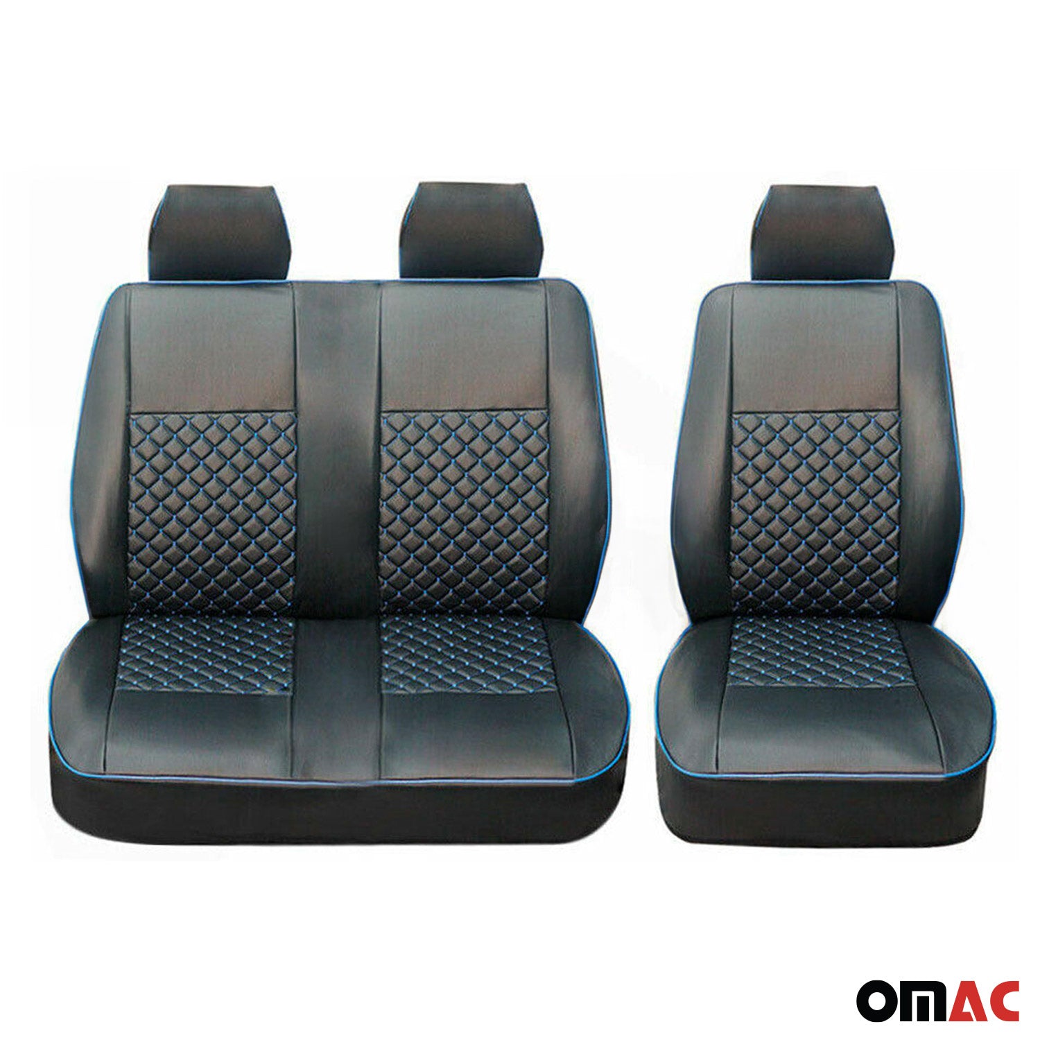 Sitzbezüge Schonbezüge für Ford Transit 2010-2013 Leder Schwarz Blau 1+2