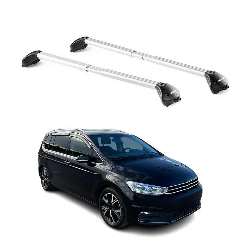 Dachträger Grundtäger für VW Touran 2003-2025 5 tür 100kg Alu Silber 2 tlg ABE