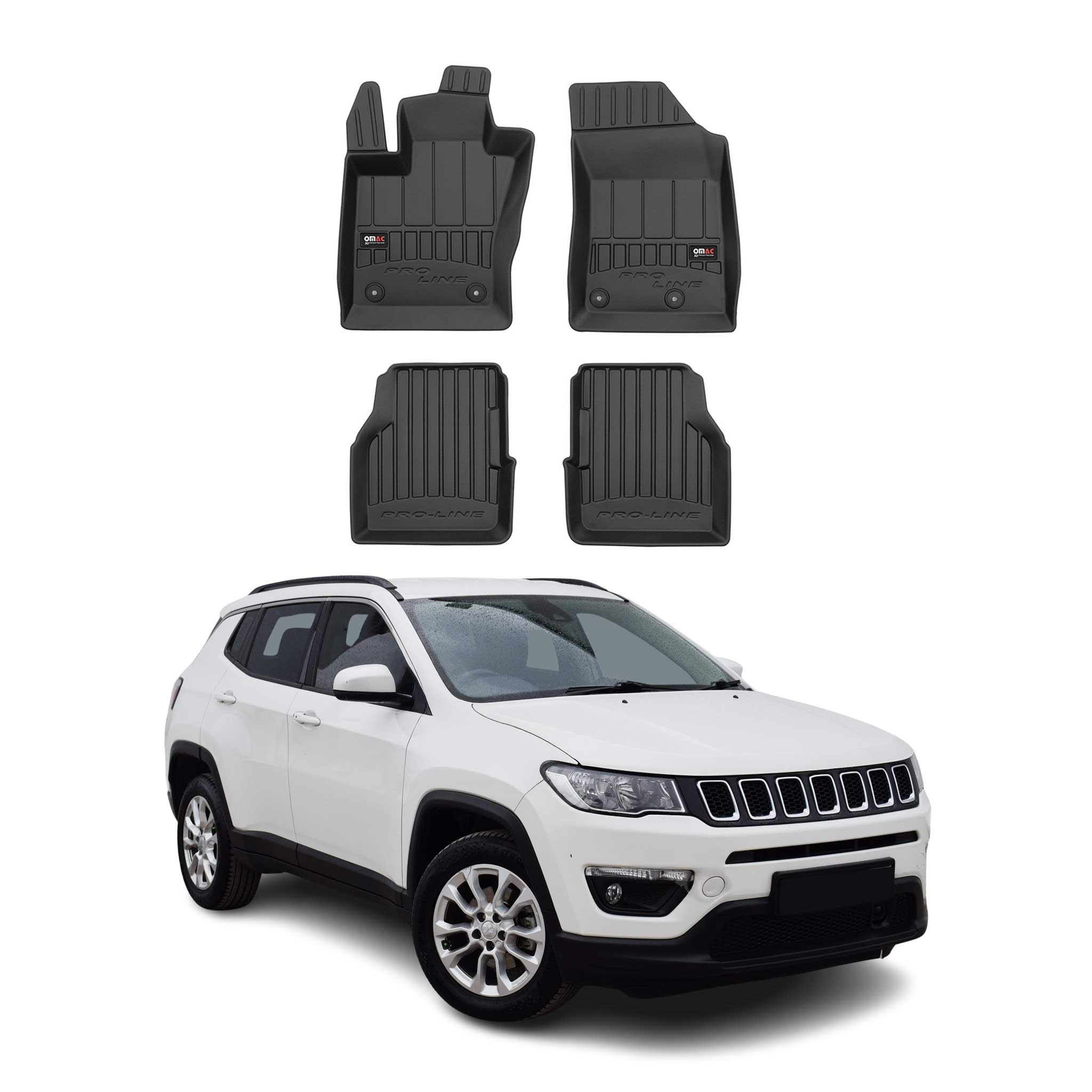 OMAC Gummi Fußmatten für Jeep Compass 2017-2025 Premium TPE Automatten 4tlg