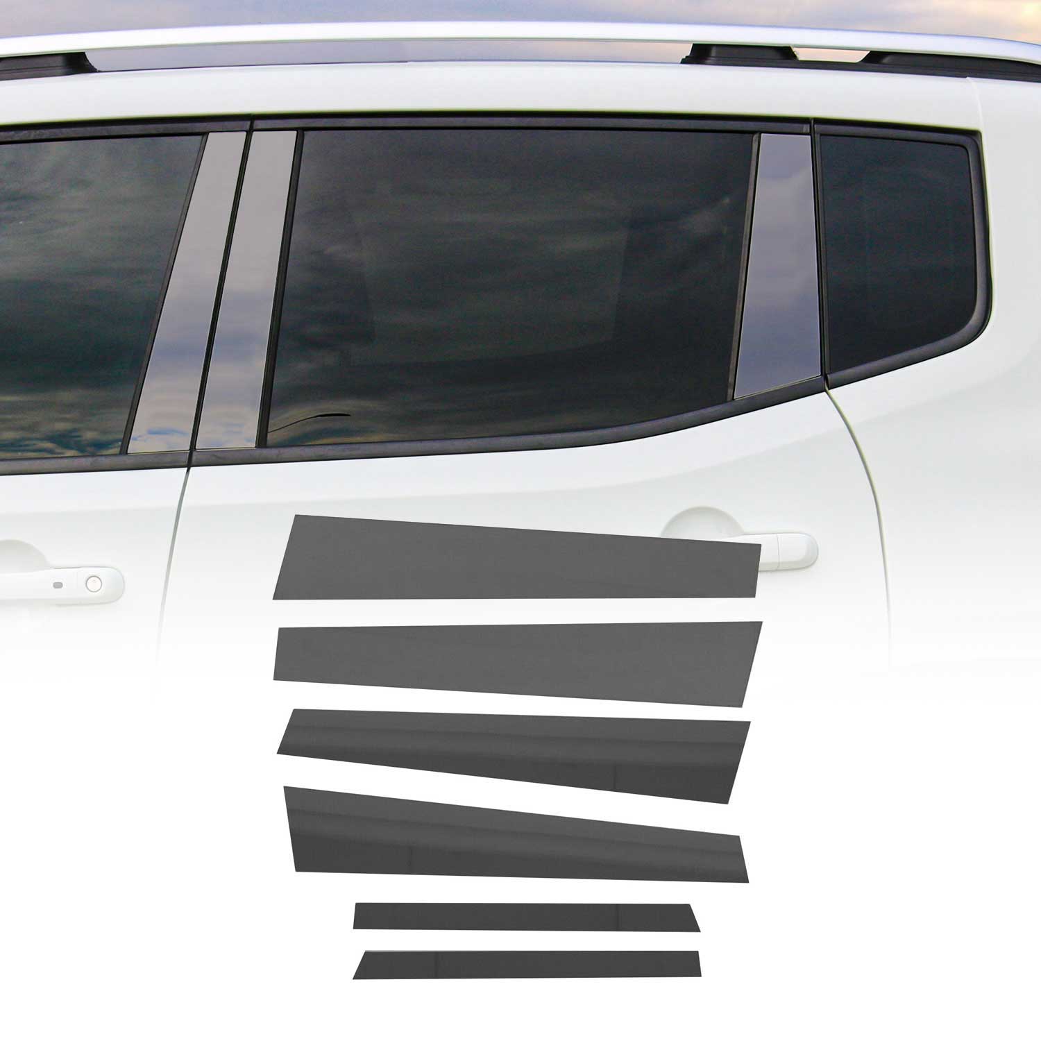 B-Säule C-Säule Türsäulen Verkleidung für BMW 5er E60 2003-2010 Chrom Dunkel 6x