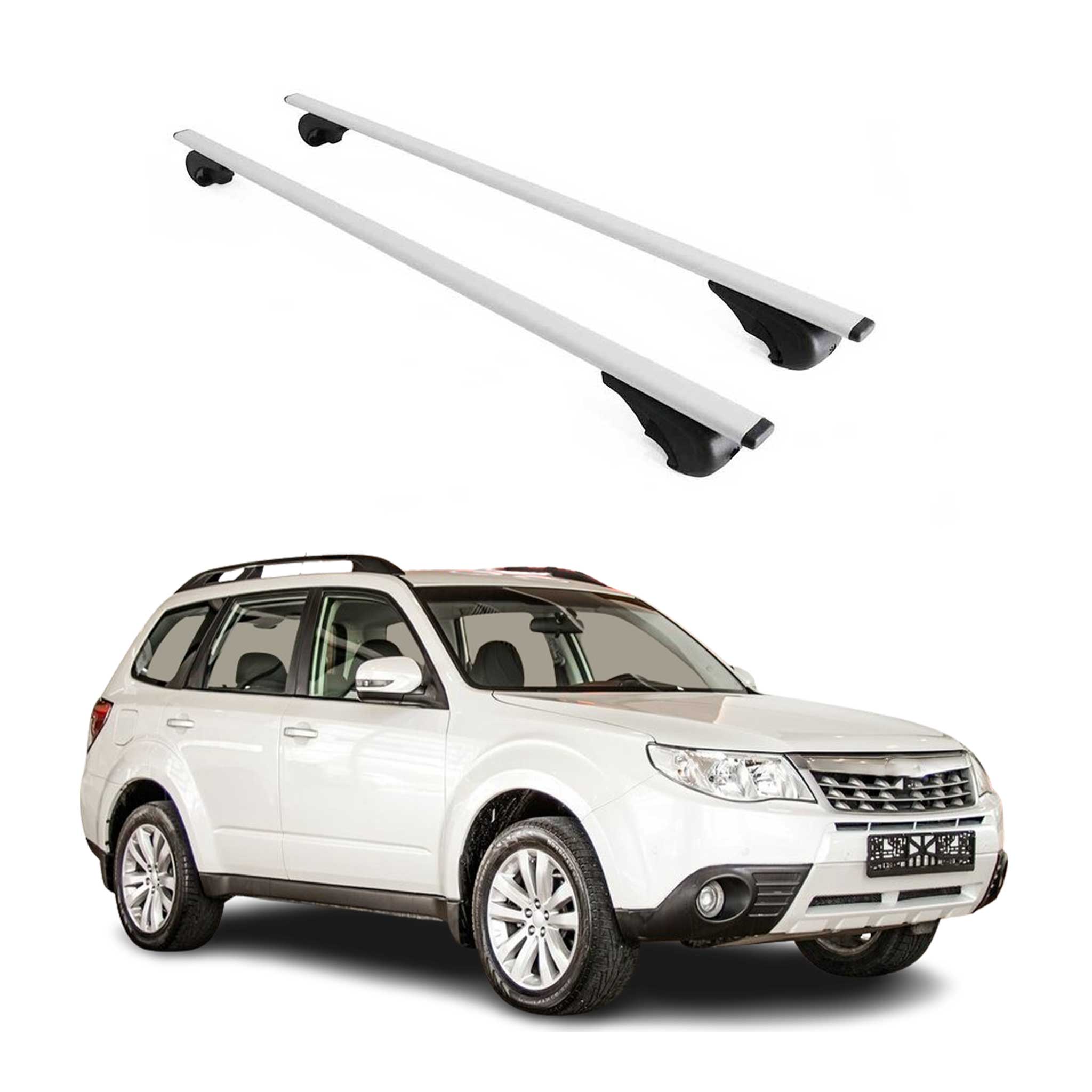 Dachträger Grundtäger für Subaru Forester III IV 2008-2018 Metall Silber 2 tlg