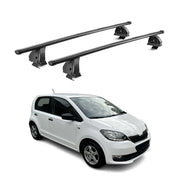 Stahl Dachträger für Skoda Citigo 2011-2020 TÜV Abschließbar 75 kg 2tlg Schwarz