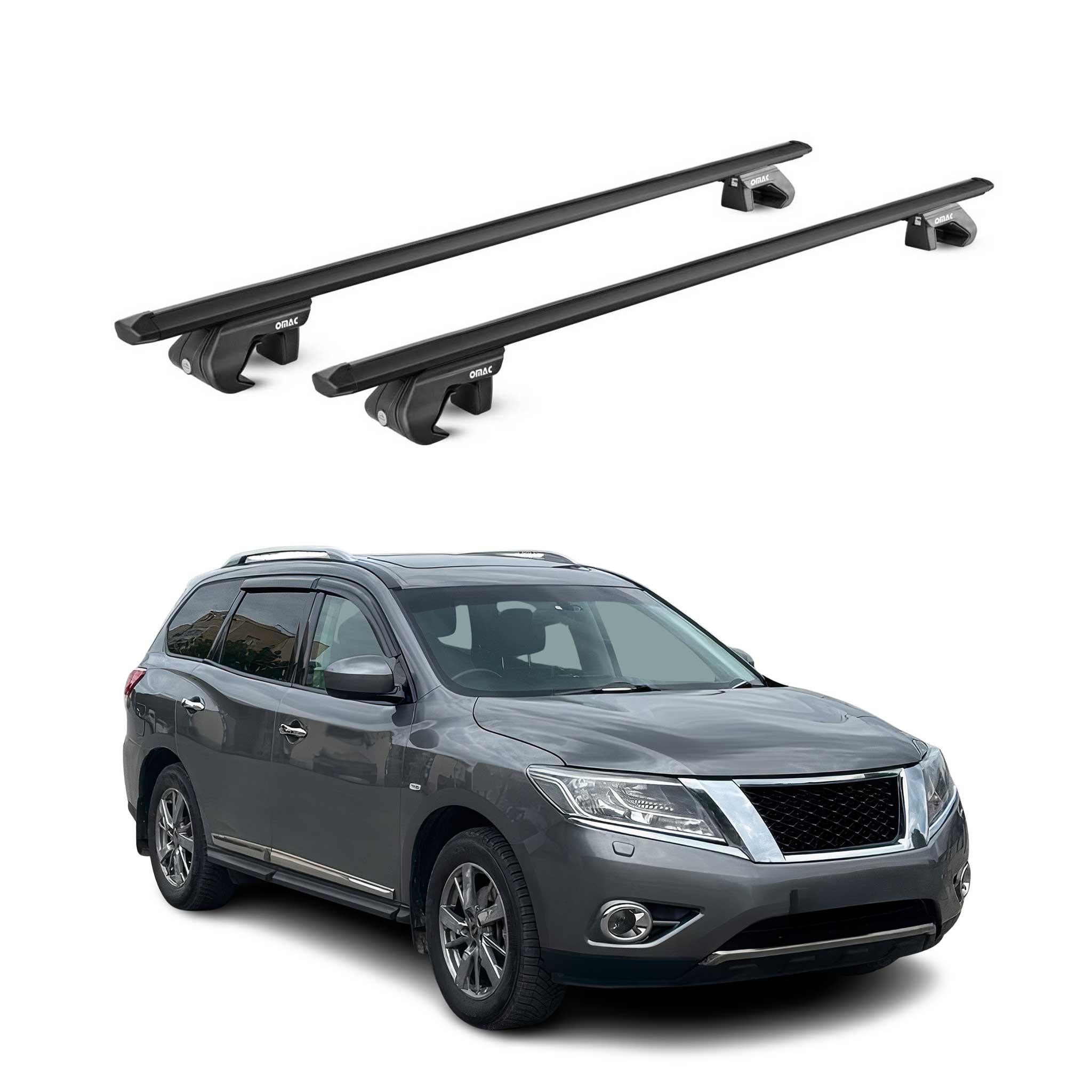 Dachträger für Nissan Patfhinder R52 2013-2020 5 tür 90kg Alu Schwarz 2x ABE