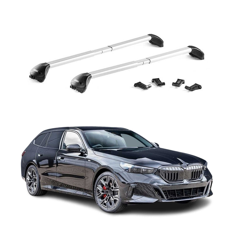 Dachträger Grundtäger für BMW 5er G61 Touring 2024-2025 100kg Silber Alu 2x ABE