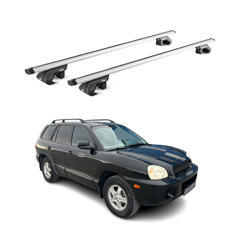 Dachträger Grundtäger für Hyundai Santa Fe 2000-2006 90kg Alu Silber 2 tlg ABE