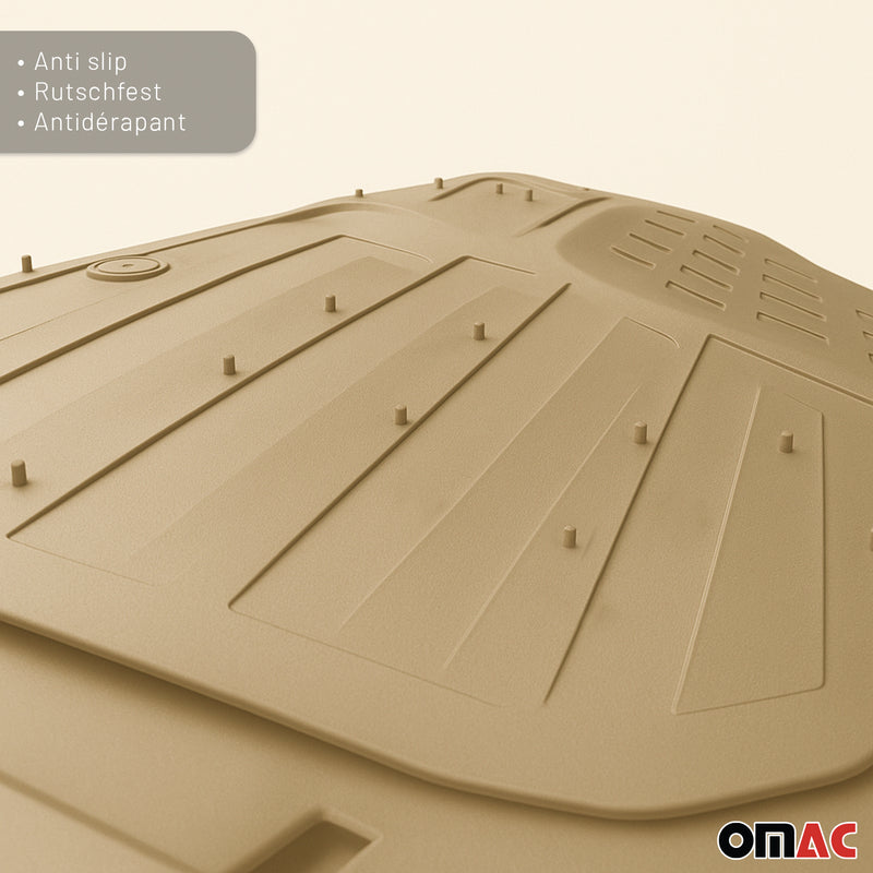 Fußmatten Automatten für Mitsubishi Outlander 3D Passform Hoher Rand Gummi Beige