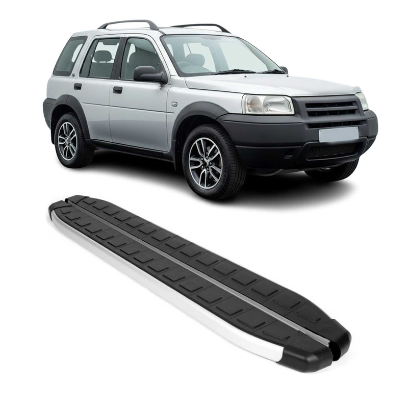 Seitenbretter Trittbretter für Land Rover Freelander LN 1998-2007 Alu Schwarz