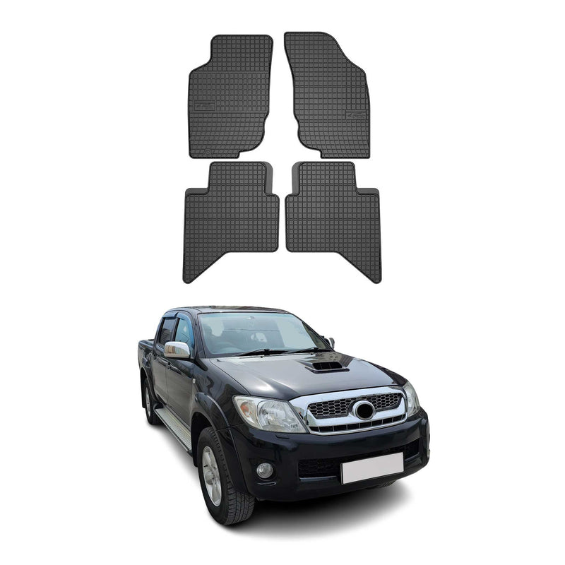 OMAC Gummi Fußmatten für Toyota Hilux 2005-2015 Automatten Gummi Schwarz 4tlg