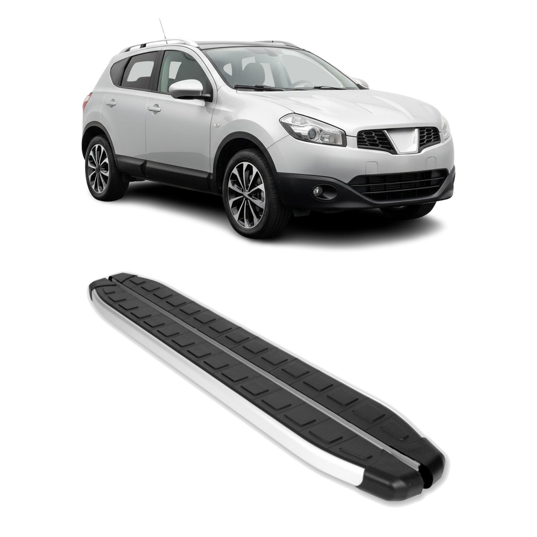 Seitenbretter Trittbretter für Nissan Qashqai J10 2007-2013 Aluminium Schwarz