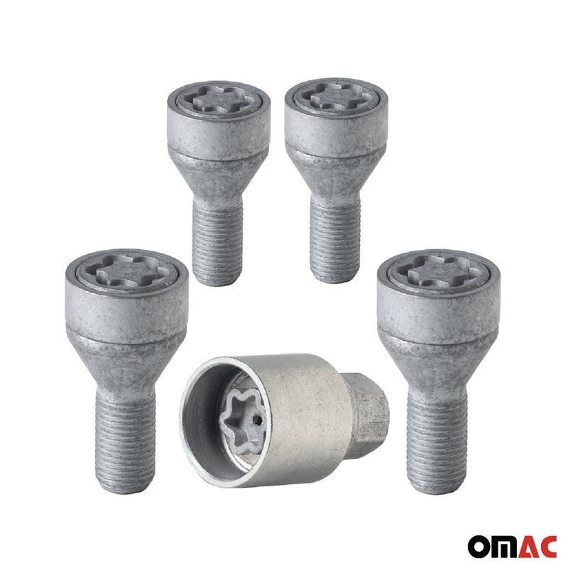 Radschloss Radschrauben Satz für Fiat Ulysse bis 2002 Silber 4tlg M14X1.5