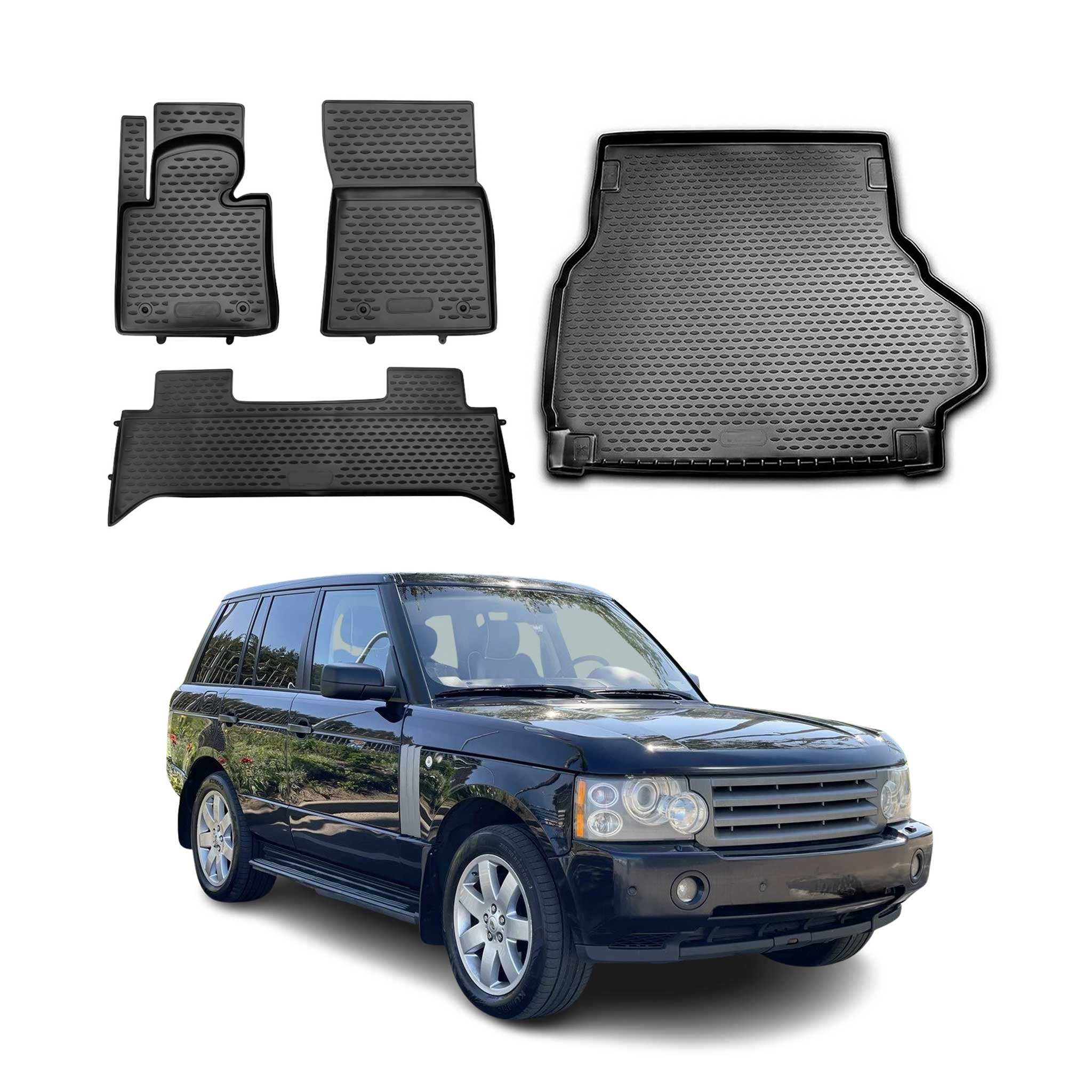 Fußmatten & Kofferraumwanne für Land Rover Range Rover 2002-2012 Gummi 3D TPE