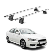 Alu Dachträger für Mitsubishi Lancer 2008-2020 TÜV T-Nut 75 kg 2tlg Silber
