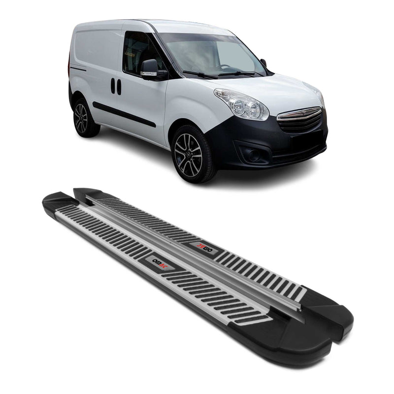 Seitenbretter Seitenschweller für Opel Combo Kurzer D 2012-24 Alu Schwarz