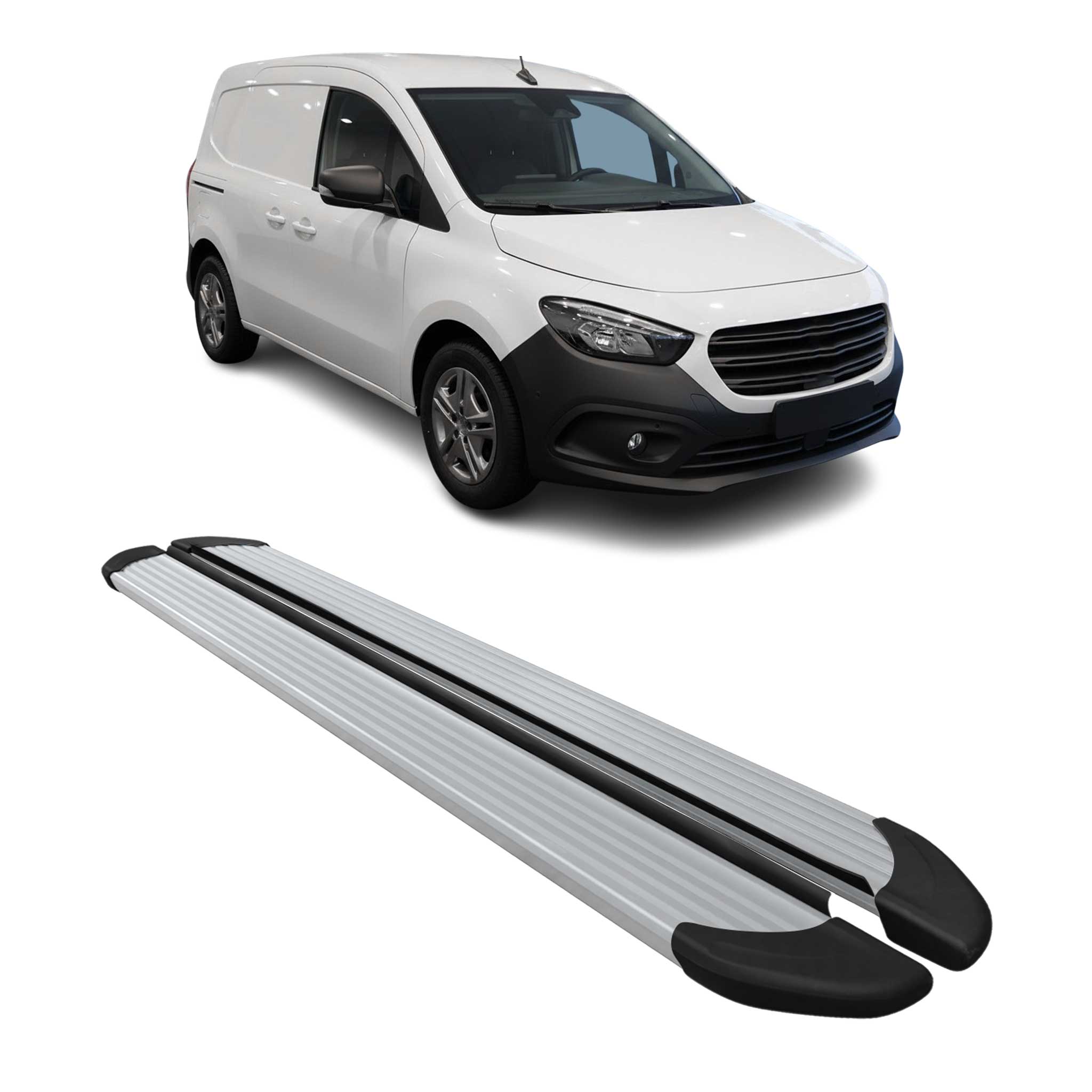 Trittbretter Seitenschweller für Mercedes Citan W420 L1 2021-2026 Alu Silber