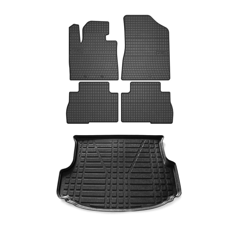 Fußmatten & Kofferraumwanne Set für Kia Sorento Lift 2009-2014 Gummi Schwarz 5x