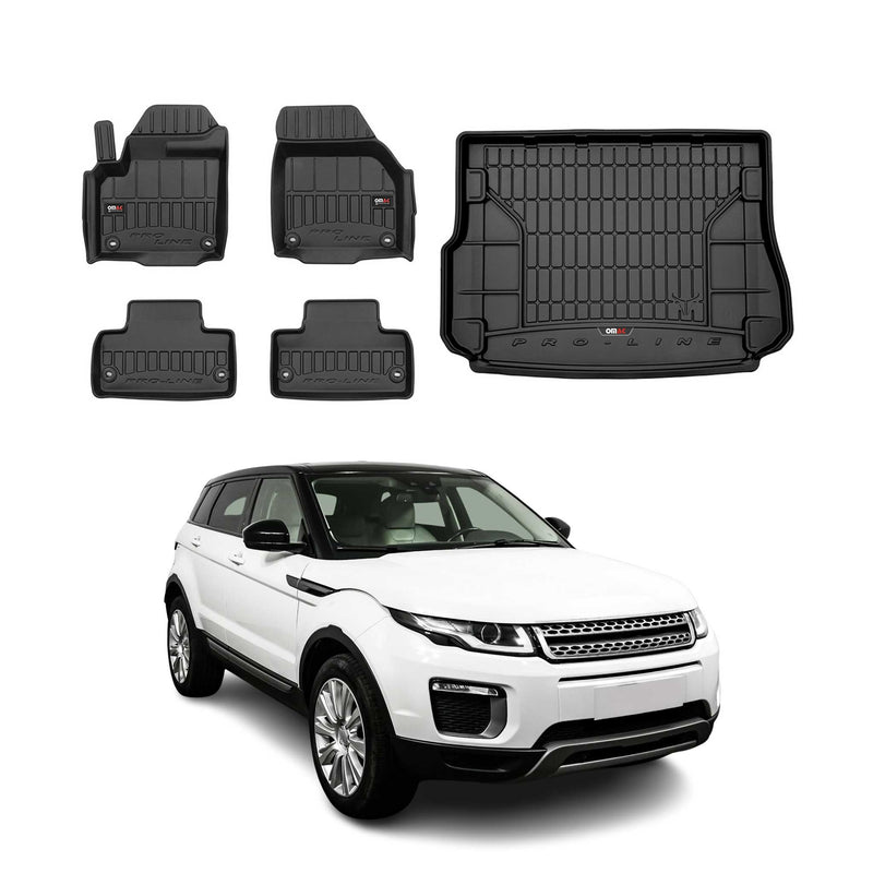 OMAC Fußmatten & Kofferraumwanne für Land Rover Range Rover Evoque 2011-18 Gummi