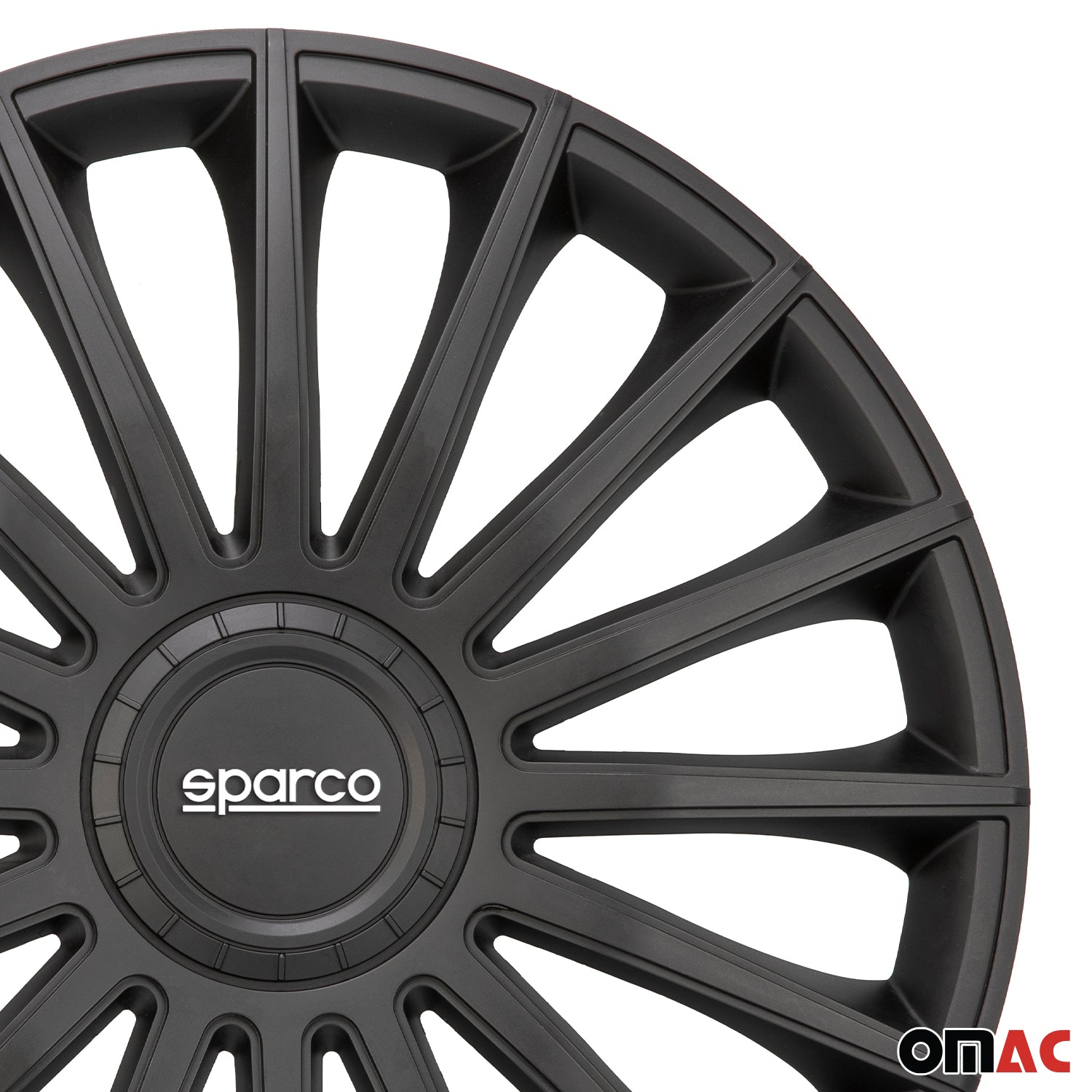 Radkappen Radzierblenden Sparco Treviso 16" Zoll Auto Abdeckung Set Schwarz 4x
