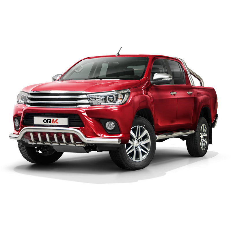 Frontschutzbügel Frontbügel für Toyota Hilux 2015-2022 mit ABE Stahl Silber