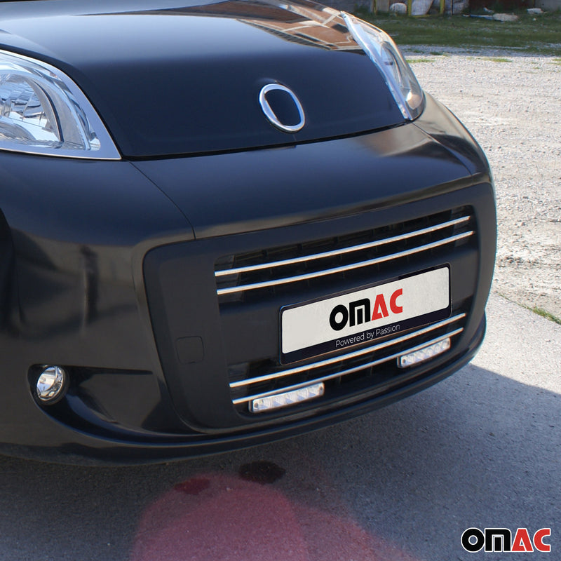 Kühlergrill Leisten Grillleisten für Fiat Qubo 2007-2015 Edelstahl Silber 4tlg