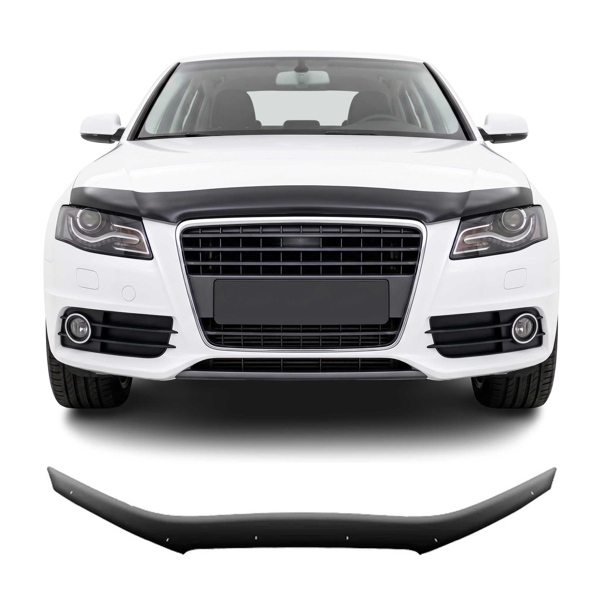 Motorhaube Deflektor Steinschlagschutz für Audi A4 B8 2007-2016 Schwarz Acryl