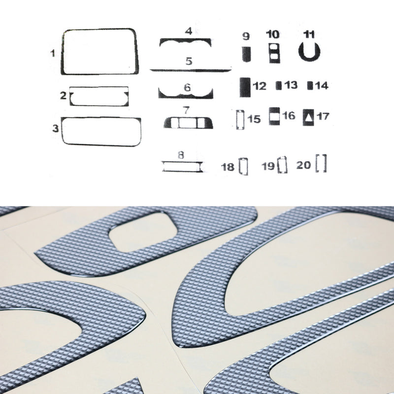 Innenraum Dekor Cockpit für Skoda Roomster 2006-2015 Carbon Optik 20tlg