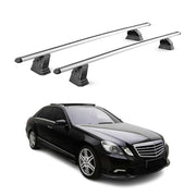 Alu Dachträger für Mercedes E Klasse W212 2010-2016 TÜV T-Nut 75 kg 2tlg Silber
