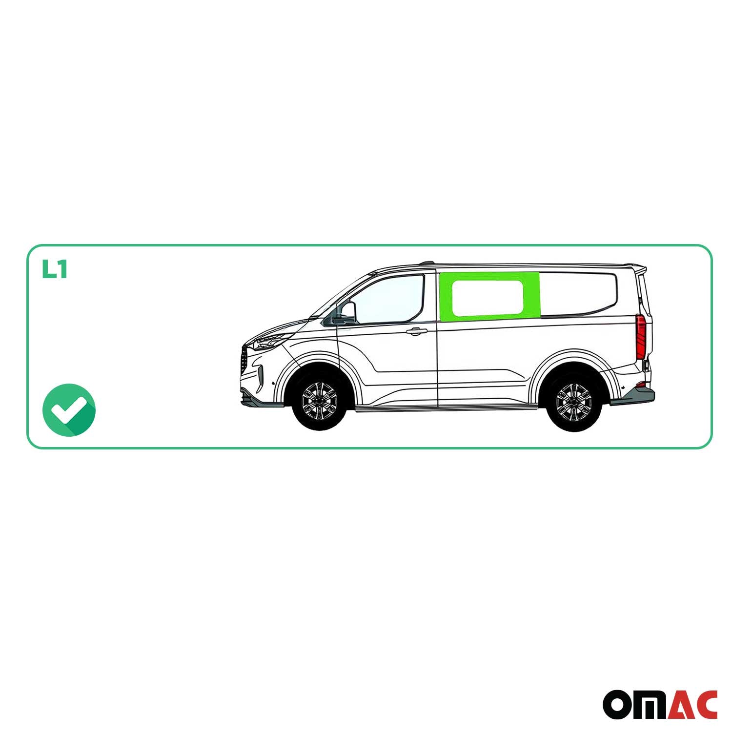 Seitenfenster Vorne für Ford Transit Custom V710 2023-2026 Links L1 L2 Dunkel