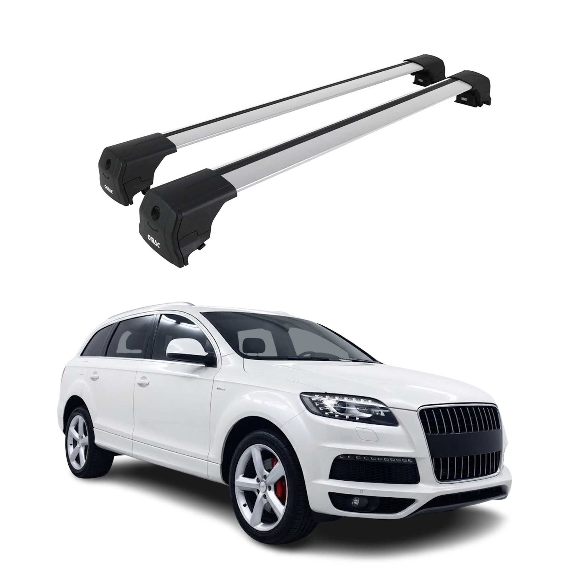 Dachträger Gepäckträger für Audi Q7 2006-2015 ABE Grundträger Alu Grau 2x
