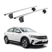Alu Dachträger für VW Taigo 2021-2026 TÜV Abschließbar T-Nut 75 kg 2tlg Silber
