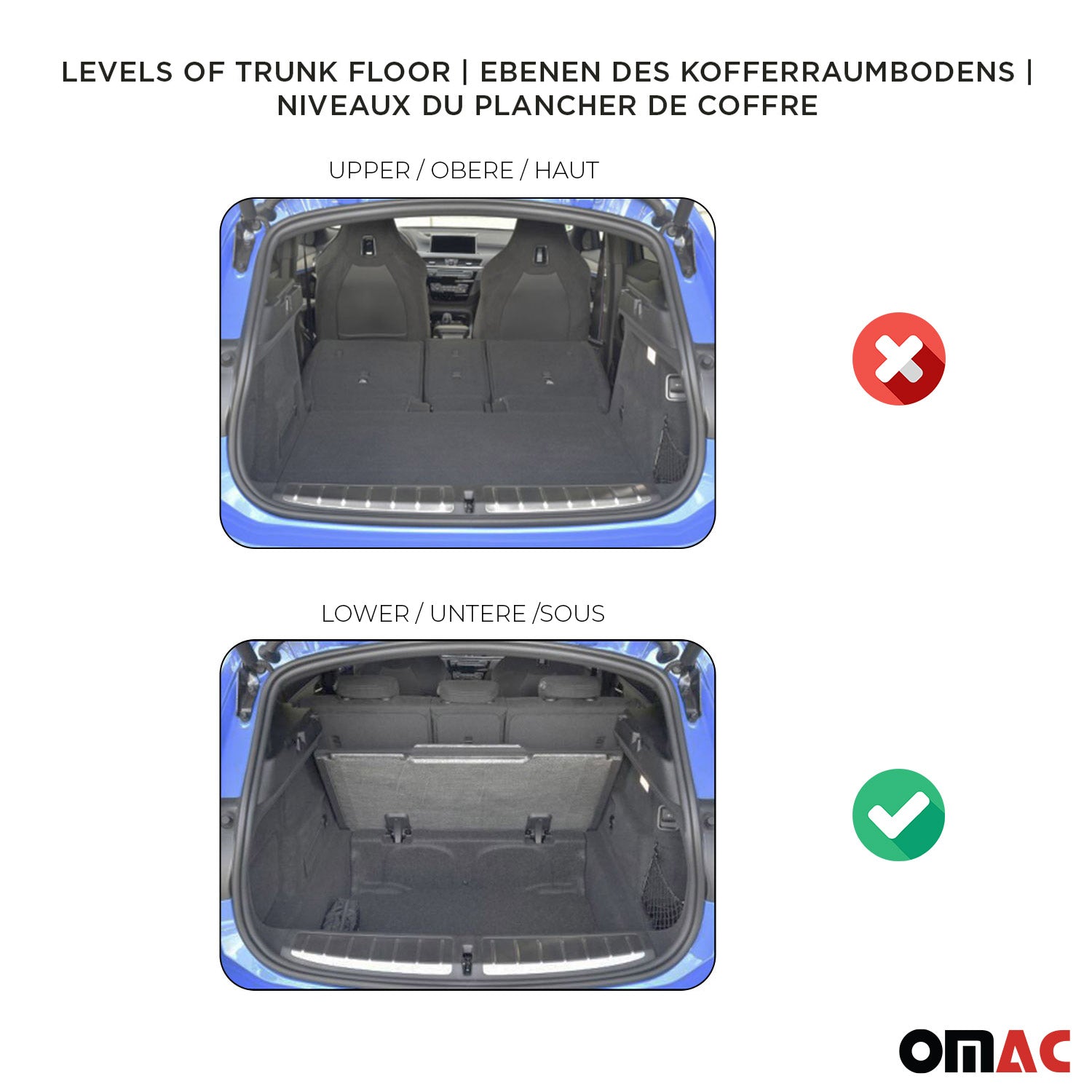 OMAC Gummi Kofferraumwanne für Skoda Karoq 2017-2026 Untere TPE Laderaumwanne
