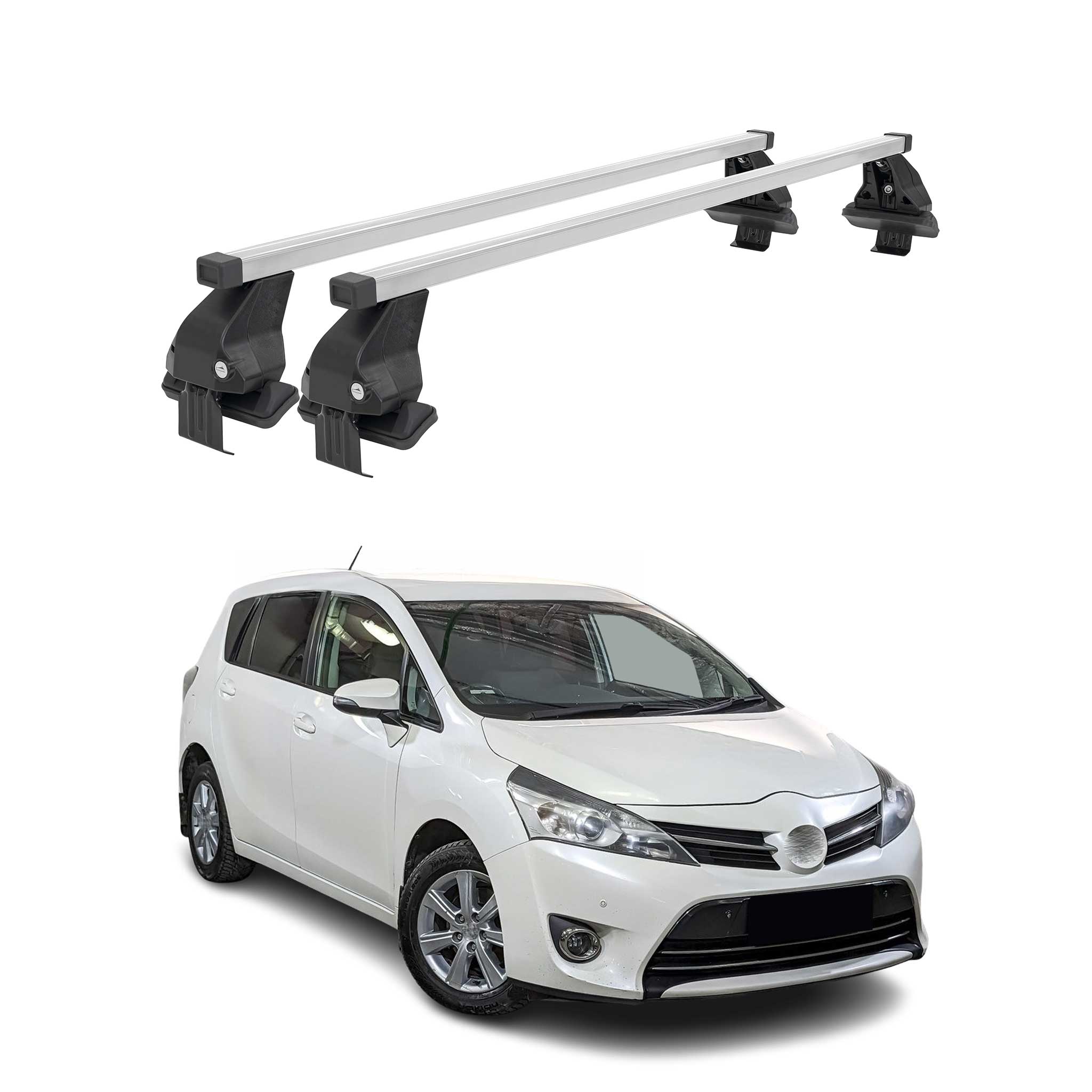 Menabo Dachträger Grundtäger für Toyota Verso 2009-2018 50kg Stahl Silber 2 tlg