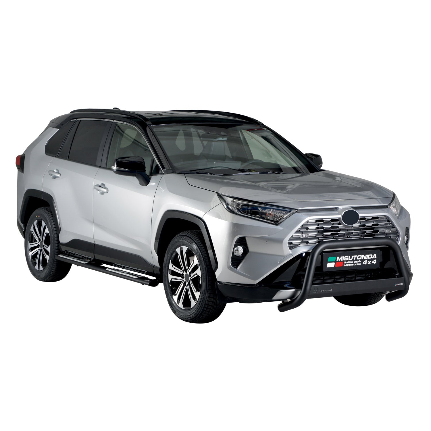 Stahl Seitenschweller Schwellerrohre für Toyota RAV4 Hybrid 2019-2025 Schwarz
