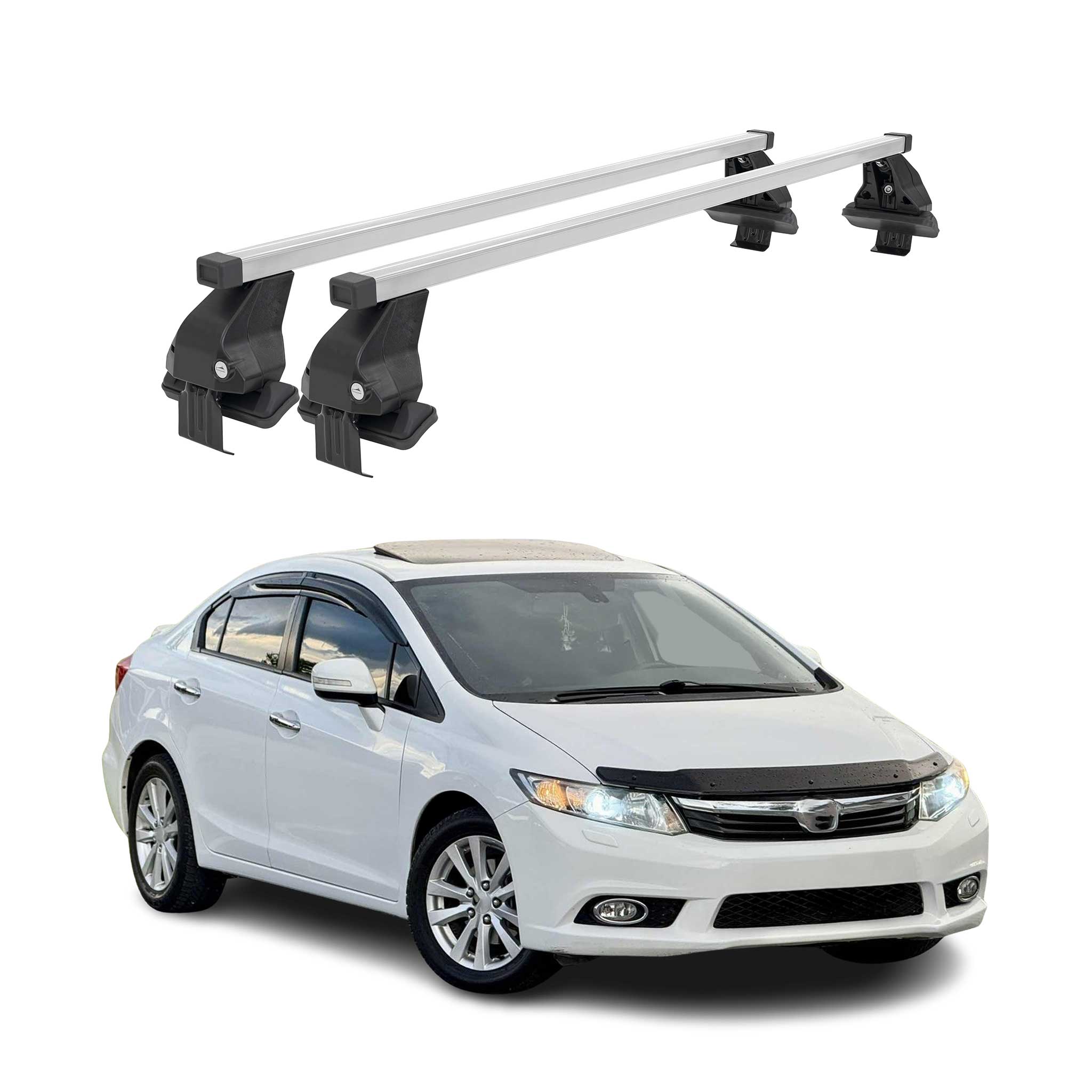 Menabo Dachträger Grundtäger für Honda Civic mk9 Limo 2011-2017 50kg Silber 2x