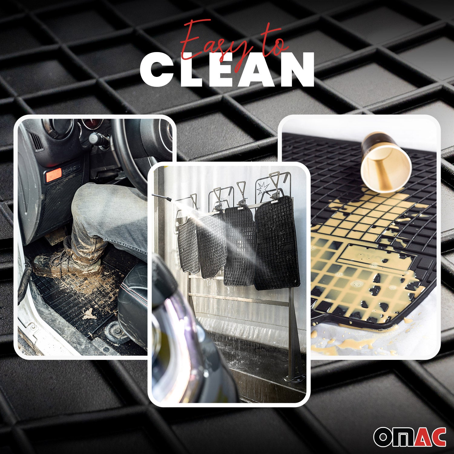 OMAC Gummi Fußmatten für BMW X6 F16 2014-2019 Automatten Gummi TPE Schwarz 4tlg