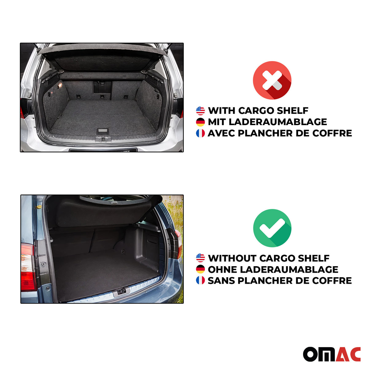OMAC Gummi Kofferraumwanne für Mitsubishi Outlander 2012-2021 Klappbare 3.Reihe