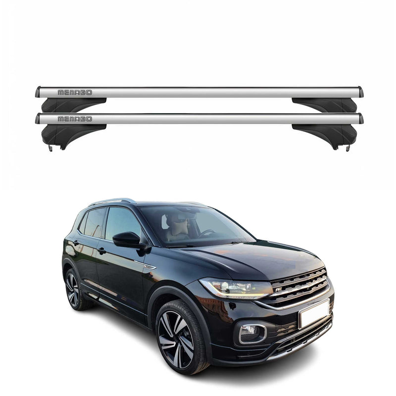Menabo Dachträger Grundtäger für VW T-Cross 2018-2024 Pre-FL Aluminium Silber 2x