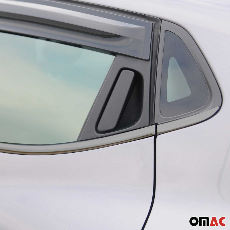 Fensterleisten Zierleisten für Renault Clio Schrägheck 2012-2019 Chrom Dunkel 8x