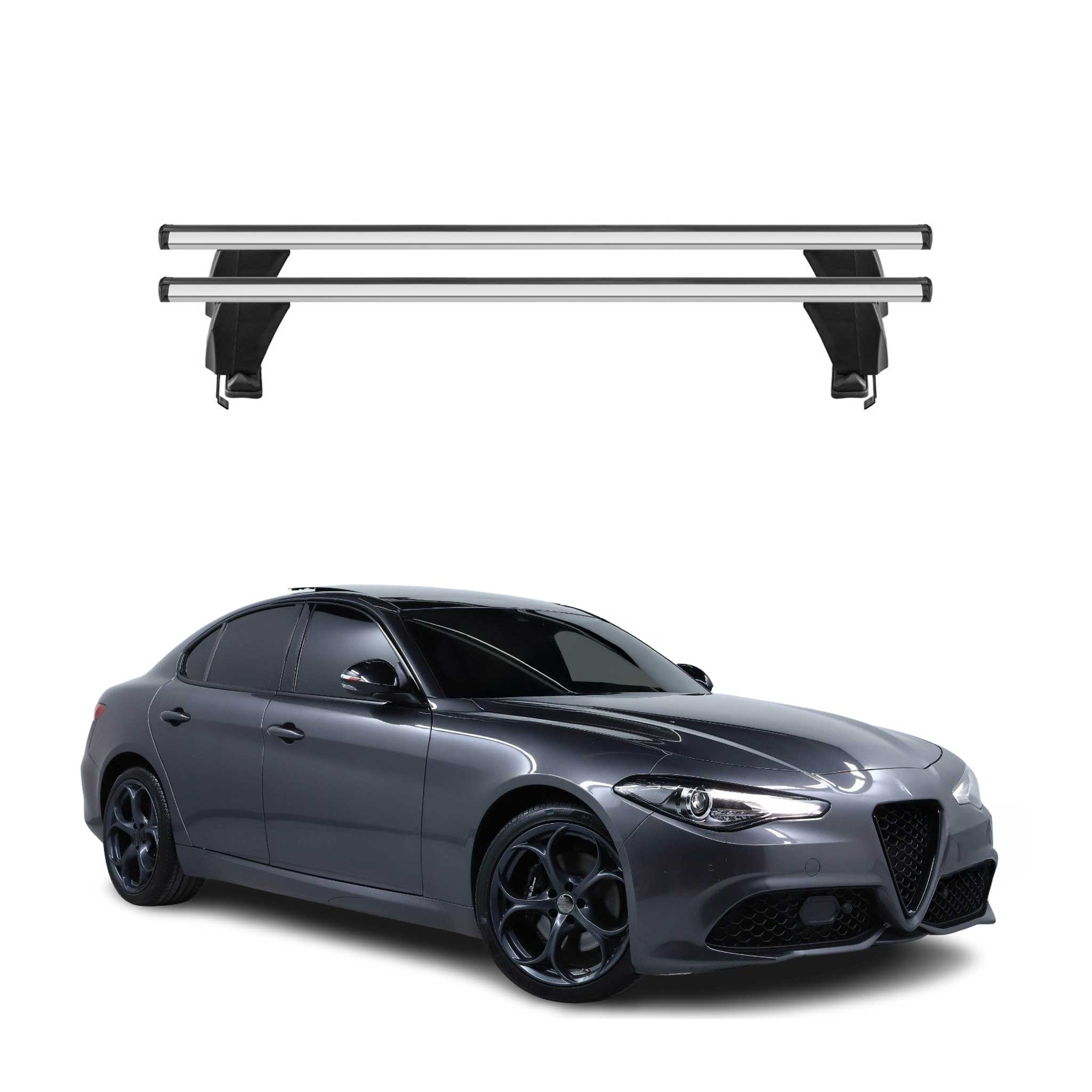 Menabo Dachträger Grundtäger für Alfa Romeo Giulia 2015-2026 50kg Alu Silber 2x