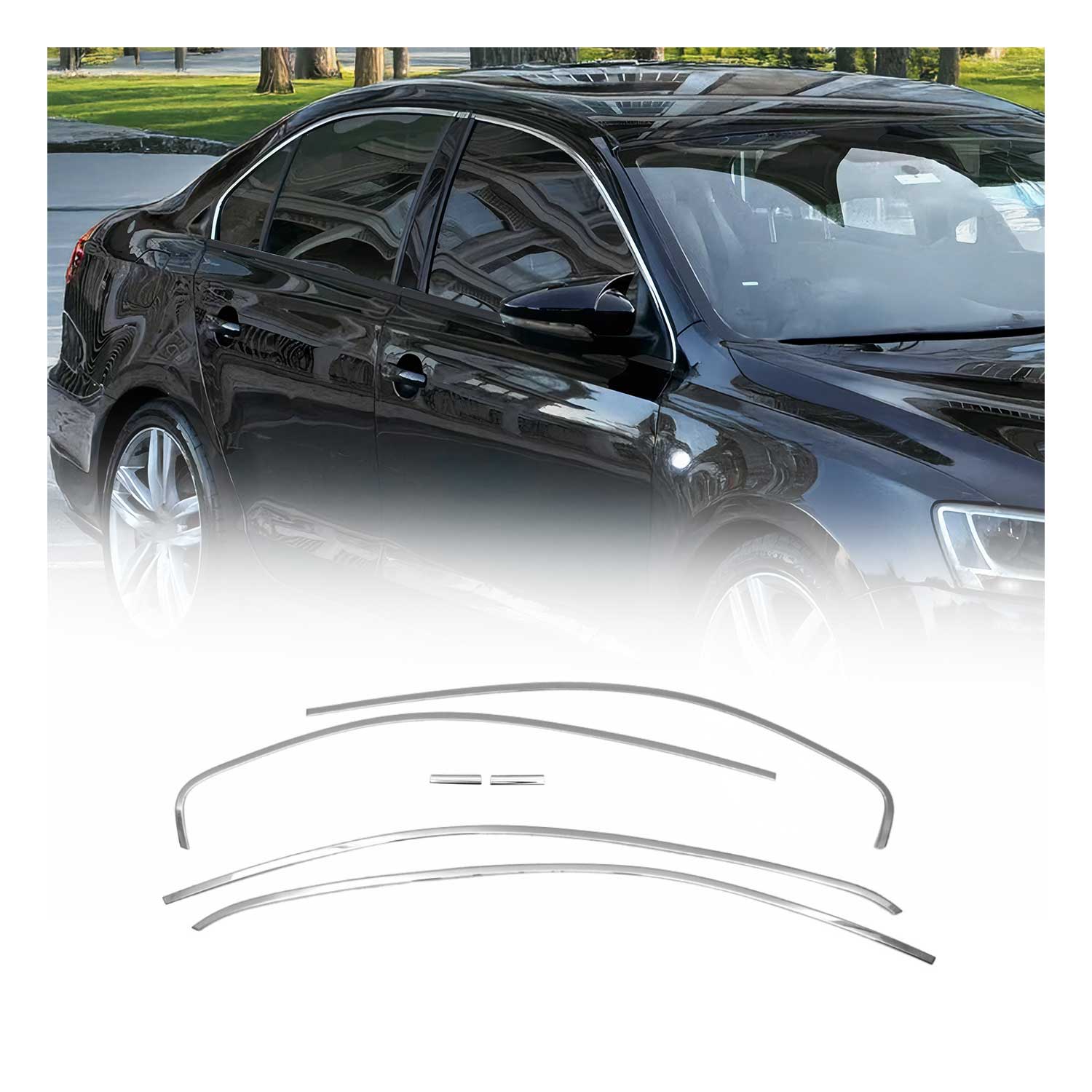 Fensterleisten Zierleisten für VW Jetta 2011-2018 Edelstahl Chrom 6tlg