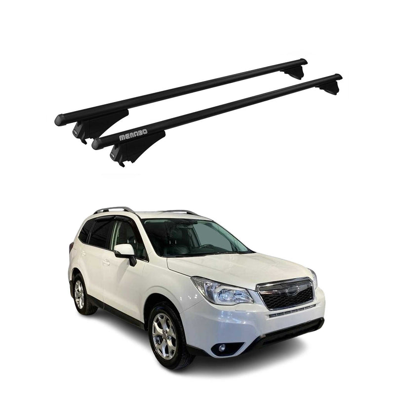 Menabo Dachträger Grundtäger für Subaru Forester mk4 2013-2018 75kg Alu Schwarz