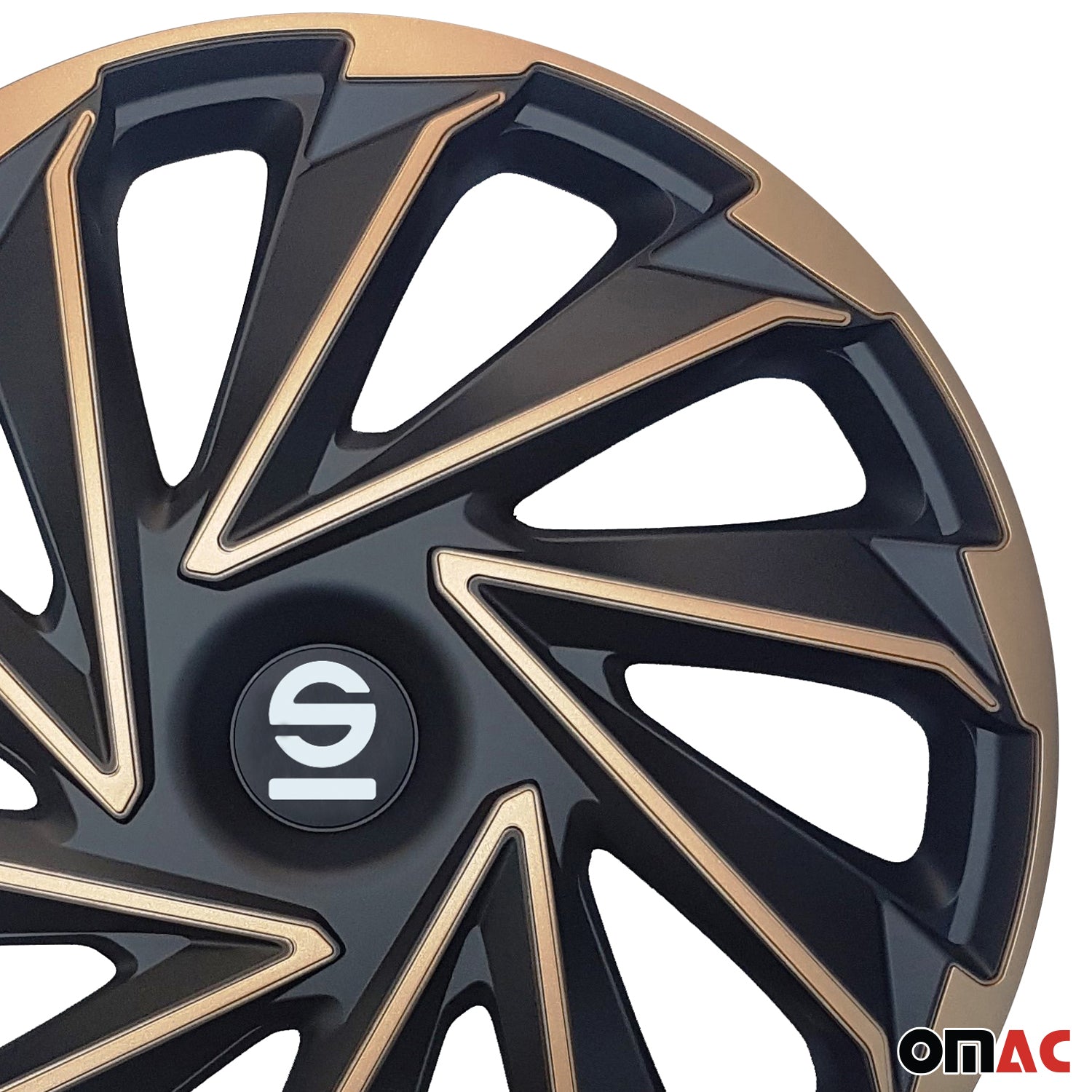Radkappen Radzierblenden Sparco Varese 15" Zoll Abdeckung Set Gold Schwarz 4x
