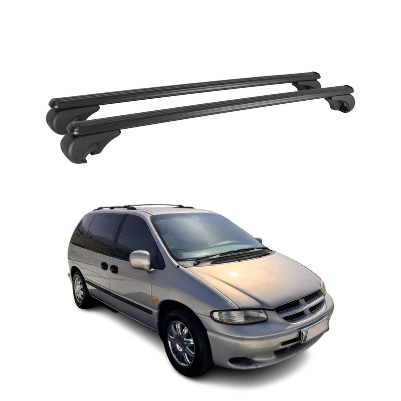 Dachträger für Chrysler Grand Voyager 1995-2001 Gepäckträger Alu Schwarz 2x