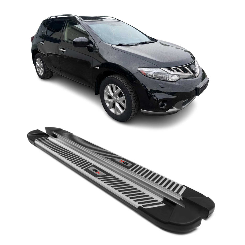 Trittbretter Seitenbretter Schweller für Nissan Murano Z51 2008-2014 Alu Schwarz