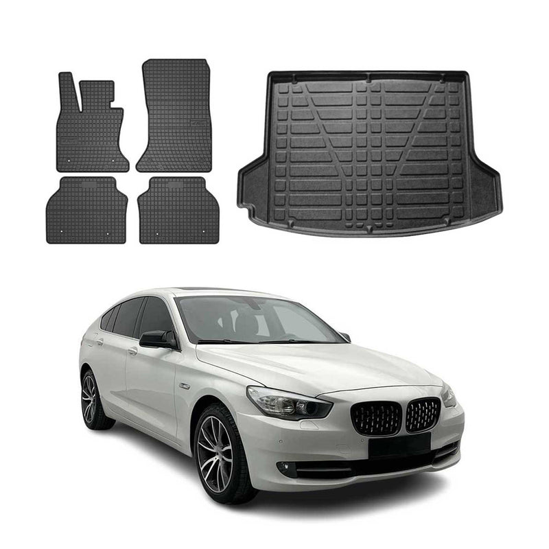 Fußmatten & Kofferraumwanne Set für BMW 5er Gran Turismo 2009-2017 Gummi 5x