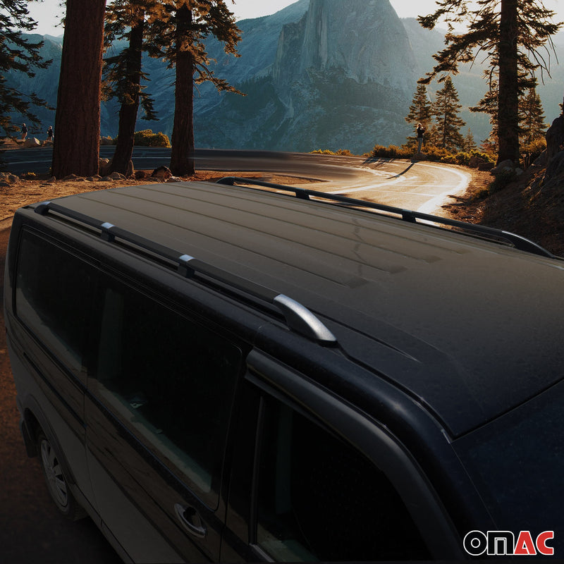 Dachreling Dachgepäckträger für VW Caddy 2015-2020 L2 Langer RS Alu Schwarz