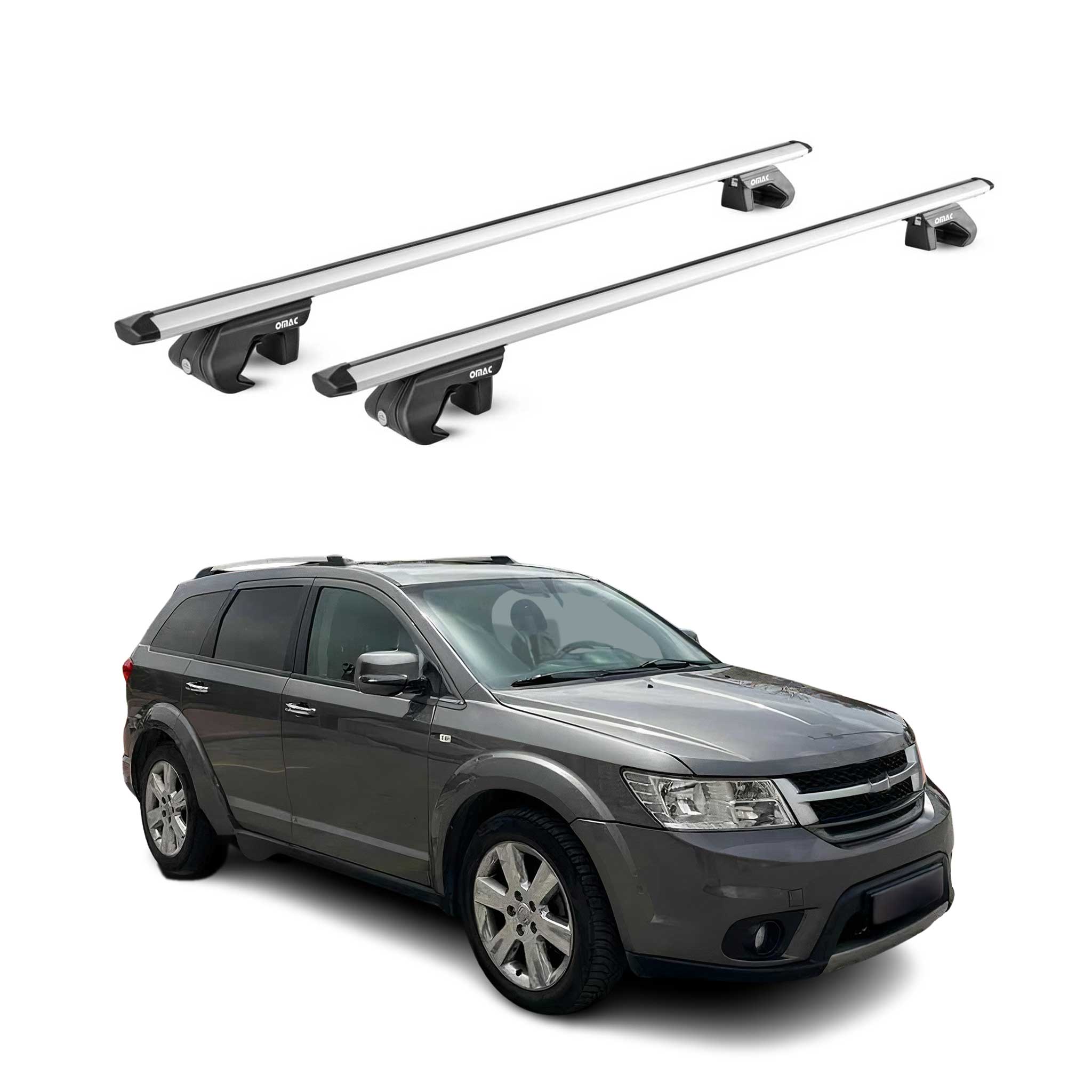 Dachträger Grundtäger für Fiat Freemont 2011-2016 90kg Alu Silber 2 tlg ABE