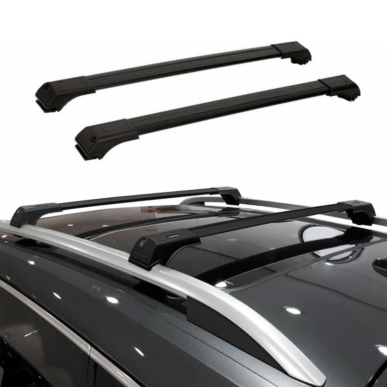 Dachträger Grundträger für Fiat Panda 2012-2026 Aluminium Schwarz 2x