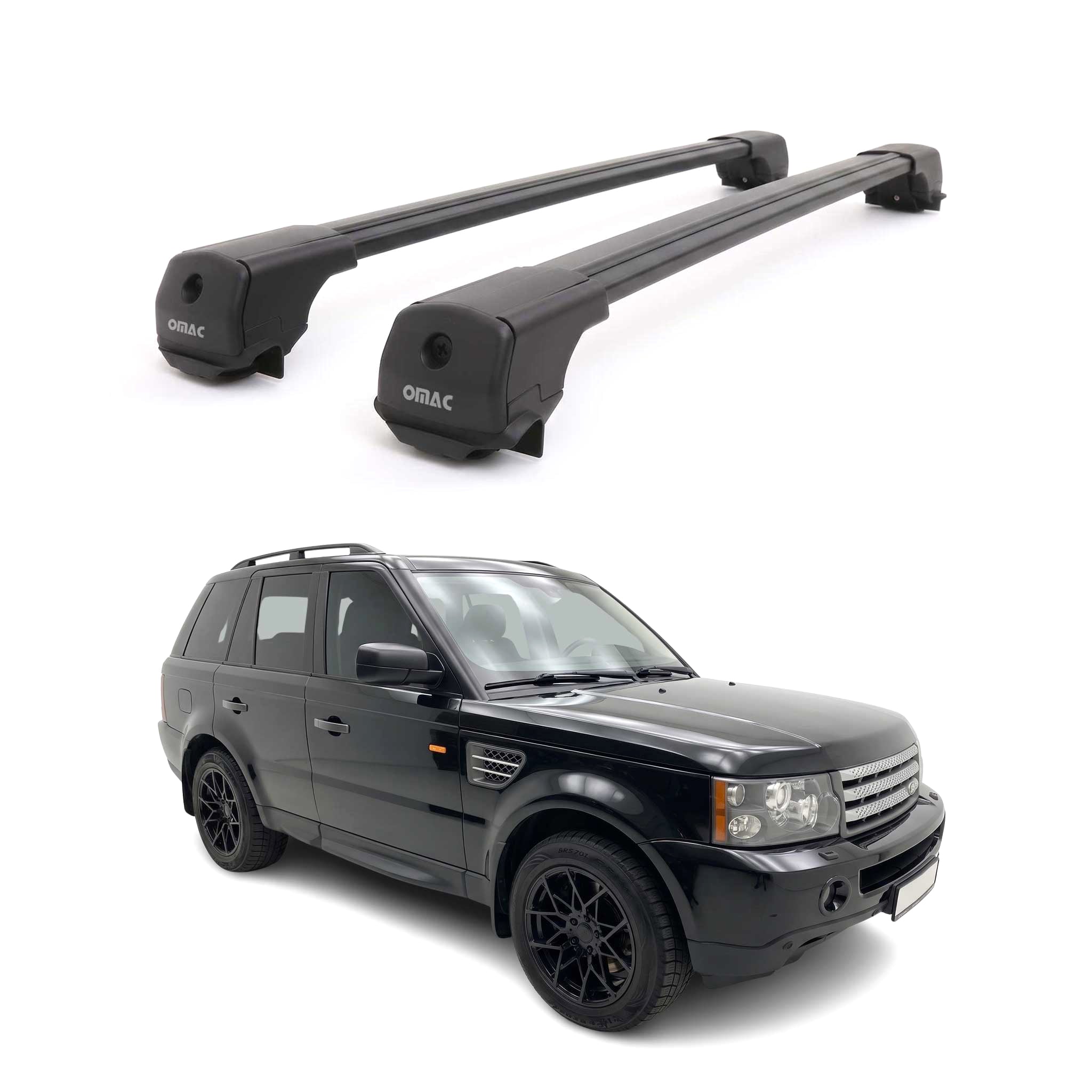 Dachträger für Land Rover Range Rover Sport L320 2006-13 Aluminium Schwarz 2tlg